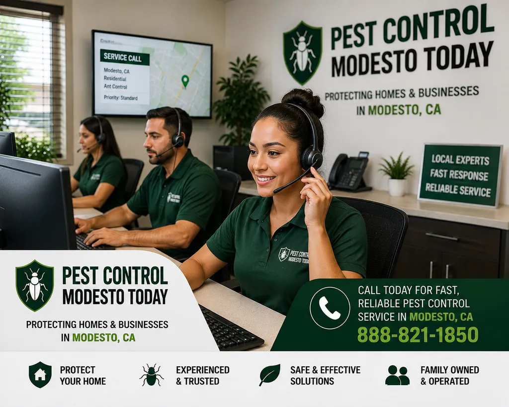 Pest Control Modesto Today dispatch team answering a service call